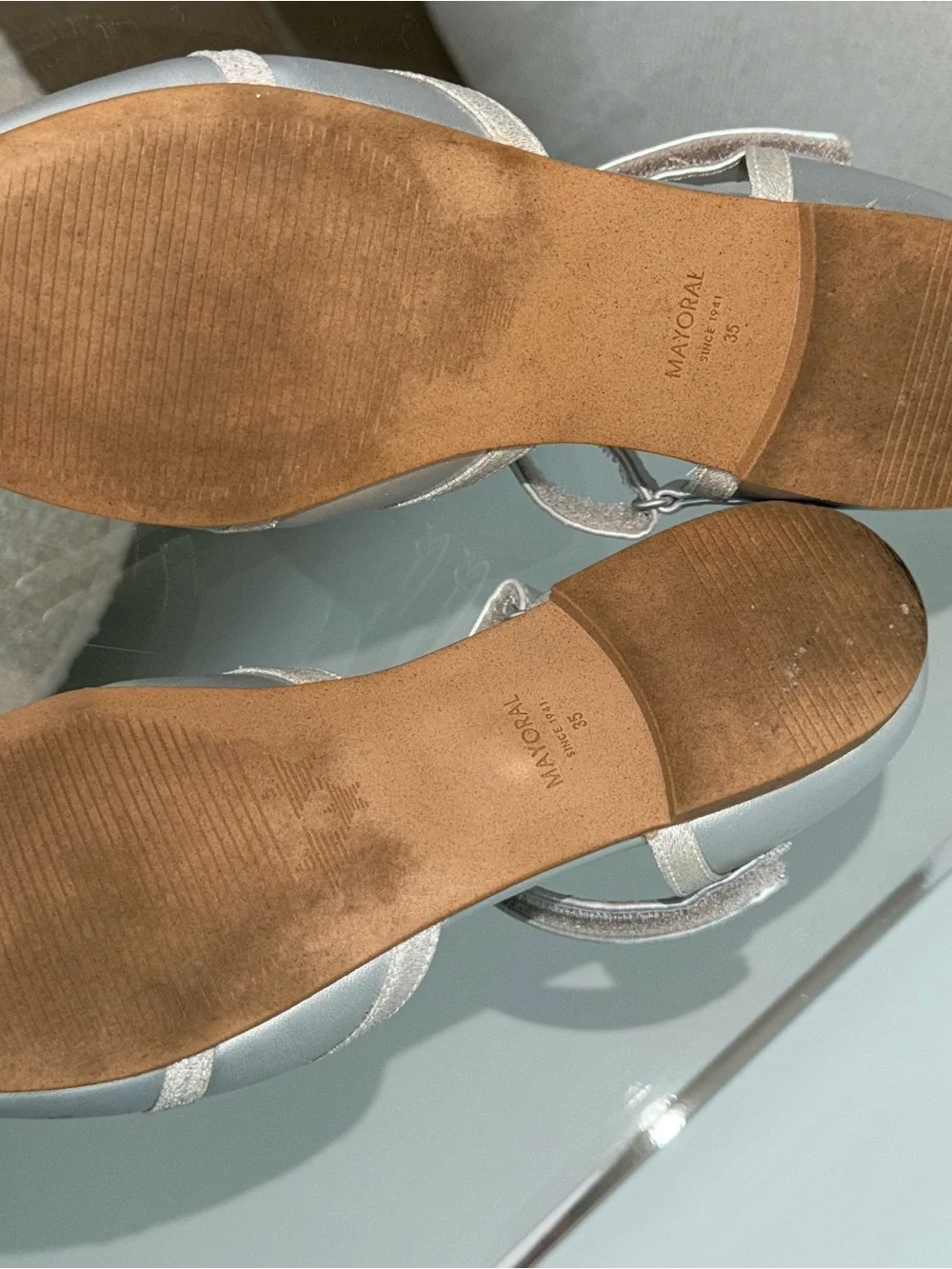 Mayoral Silver Girls' Mary Jane Flats with Glitter Straps